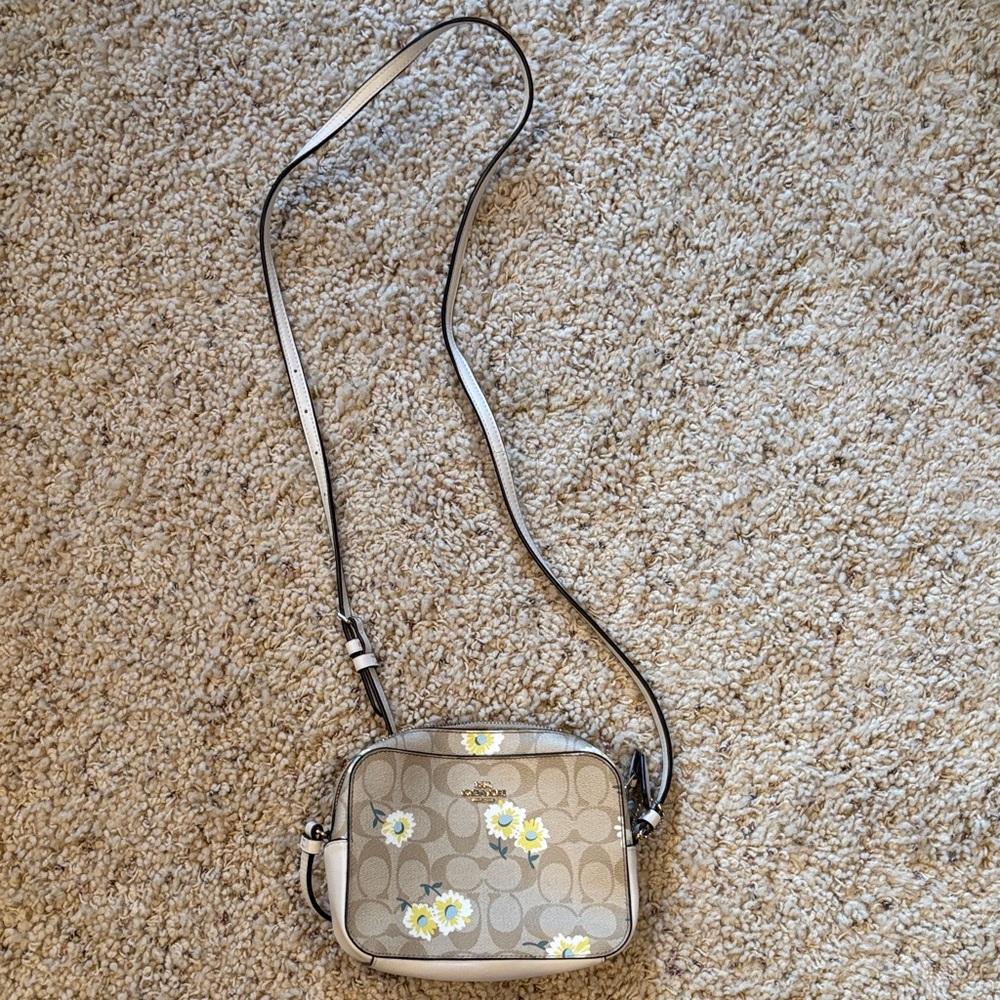 Coach Beige Floral Crossbody Bag